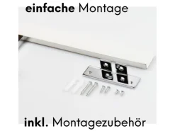 kalb LED Badleuchte Spiegellampe Aufbauleuchte für Spiegel Schrank Oder Wand 230VAC IP44 Chrom 4000K 45cm Länge* Schränke