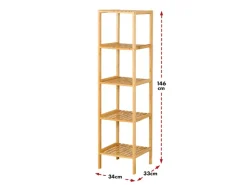 Karat Bambus Standregal Lowa Platzsparendes Holzregal Mit 5 Etagen* Bücherregale