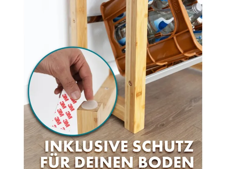 Karat Bambus-Flaschenkastenständer Flash - Robustes Lagerregal für Büro, Küche, Garage oder Flur - 112 x 56 x 32 cm* Flaschenregale