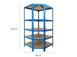 Karat Eckregal - Hohe Traglast - Individuell Einsetzbar - Blau 180 x 90 x 42 x 60 cm* Eckregale