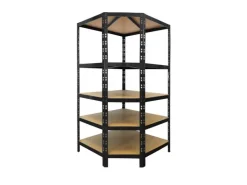 Karat Eckregal Traglast 875 kg Individuell Einsetzbar Schwarz 180 x 90 x 42 x 60 cm