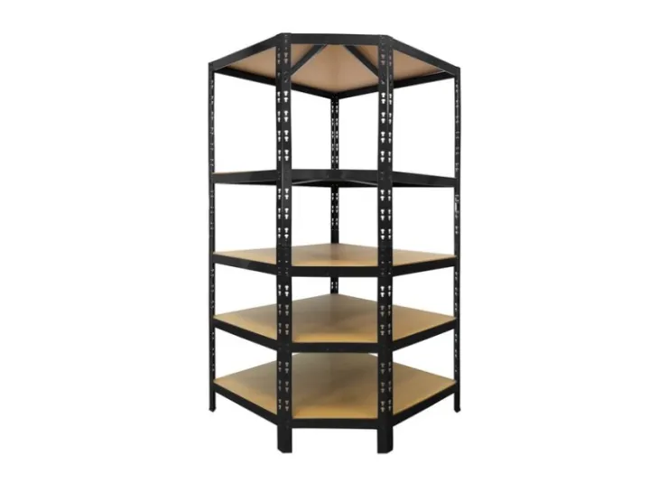 Karat Eckregal Traglast 875 kg Individuell Einsetzbar Schwarz 180 x 90 x 42 x 60 cm
