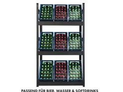 Karat Flaschenkastenständer Osaka Getränkekistenregal für 6 Kästen 160 x 80 x 30 cm