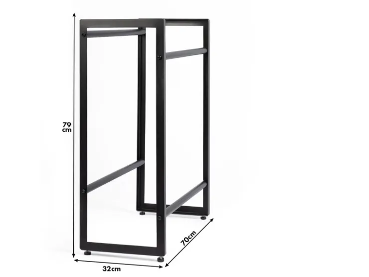 Karat Flaschenkastenständer Kenji - Robustes Lagerregal für Büro, Küche, Garage oder Flur - Schwarz - 70 x 32 x 79 cm* Regale Schwarz|Flaschenregale