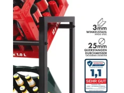 Karat Flaschenkastenständer Kenji - Robustes Lagerregal für Büro, Küche, Garage oder Flur - Schwarz - 70 x 32 x 79 cm* Regale Schwarz|Flaschenregale
