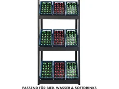 Karat Flaschenkastenständer Osaka Getränkekistenregal für 6 Kästen 200 x 80 x 30 cm* Flaschenregale