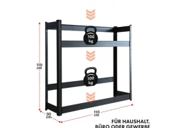 Karat Flaschenkastenständer Osaka Getränkekistenregal für 6 Kästen 110 x 110 x 30 cm* Aufbewahrung|Regale Schwarz