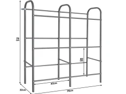 Karat Flaschenkastenständer Rocket - Regal mit Wandbefestigung - Grau - Für 6 Kästen - 96 x 32,5 x 115,5 cm