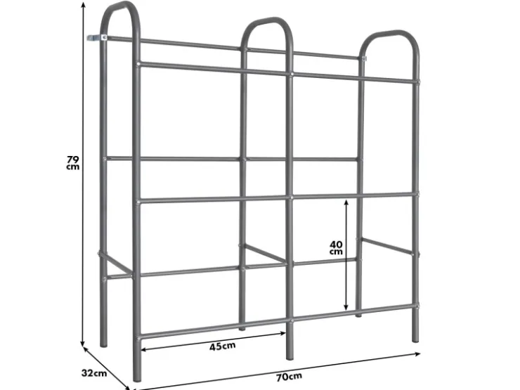 Karat Flaschenkastenständer Rocket - Regal mit Wandbefestigung - Grau - Für 6 Kästen - 96 x 32,5 x 115,5 cm