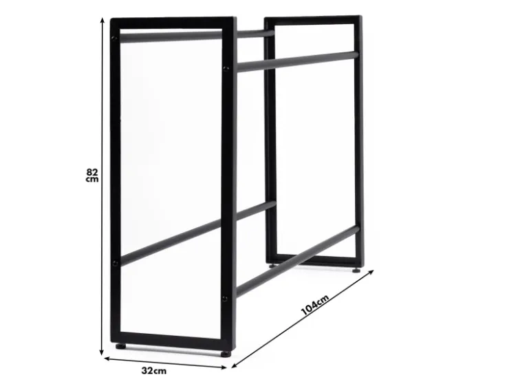Karat Flaschenkastenständer Kenji - Robustes Lagerregal für Büro, Küche, Garage oder Flur - Schwarz - 104 x 32 x 82 cm