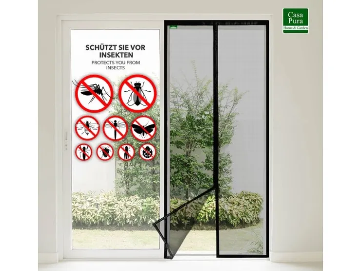 Karat Fliegengitter Johnny Gestreift Klebemontage Klettverschluss 80 x 220 cm