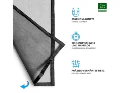 Karat Fliegengitter Johnny Gestreift Klebemontage Klettverschluss 90 x 210 cm* Türvorhänge|Insektenschutz