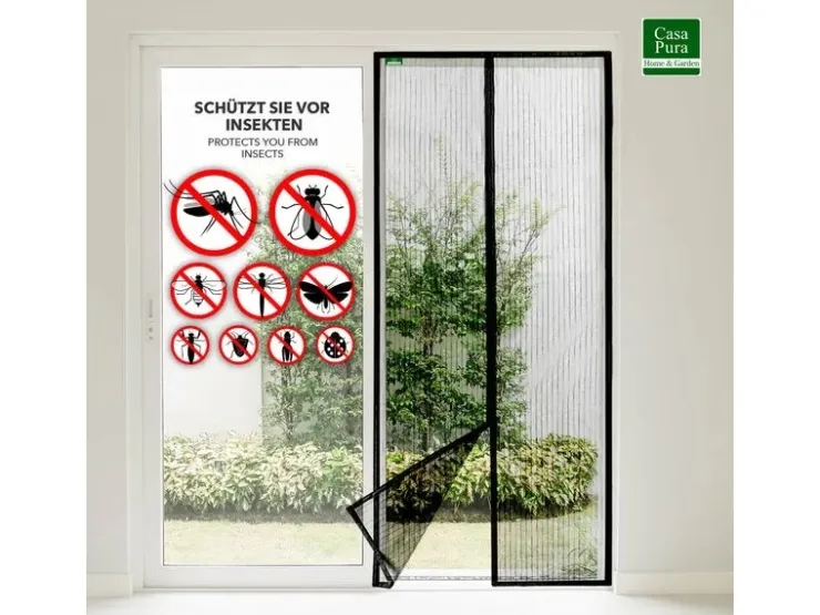 Karat Fliegengitter Sam Gestreift Klebemontage Klettverschluss 100 x 220 cm* Insektenschutz