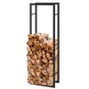 Karat Kaminholzregal Kreta Schwarz Brennholzregal für Innen und Außen 150 x 25 x 85 cm