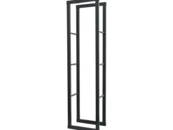 Karat Kaminholzregal Kreta Schwarz Brennholzregal für Innen und Außen 150 x 25 x 85 cm