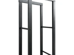 Karat Kaminholzregal Kreta Schwarz Brennholzregal für Innen und Außen 150 x 25 x 85 cm