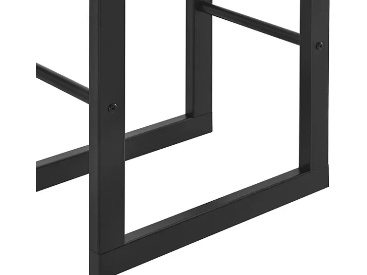 Karat Kaminholzregal Kreta Schwarz Brennholzregal für Innen und Außen 150 x 25 x 85 cm