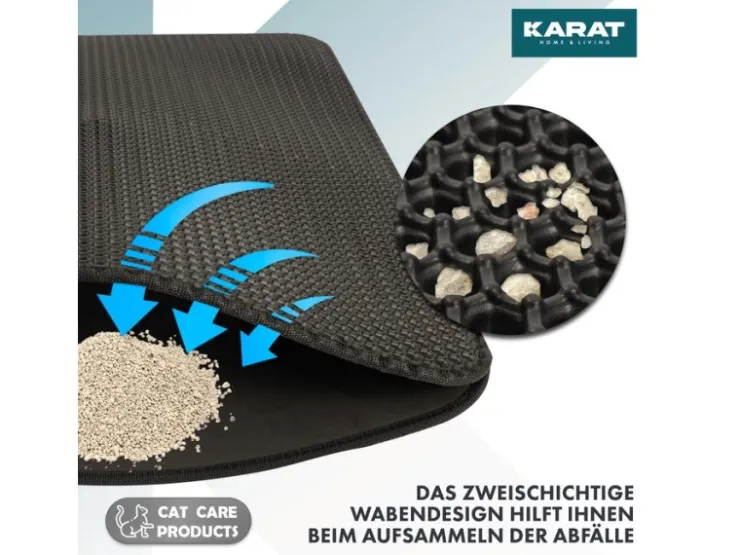 Karat Katzenstreumatte Charly in Wabendesign Abwaschbar 61 x 38 cm* Katzenbedarf