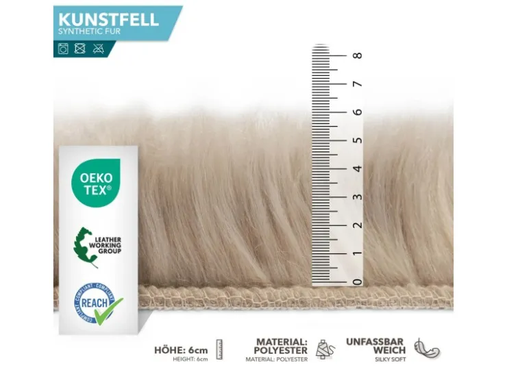 Karat Kunstfell Nelly Flauschiges Dekofell Individuell Einsetzbar Dark
