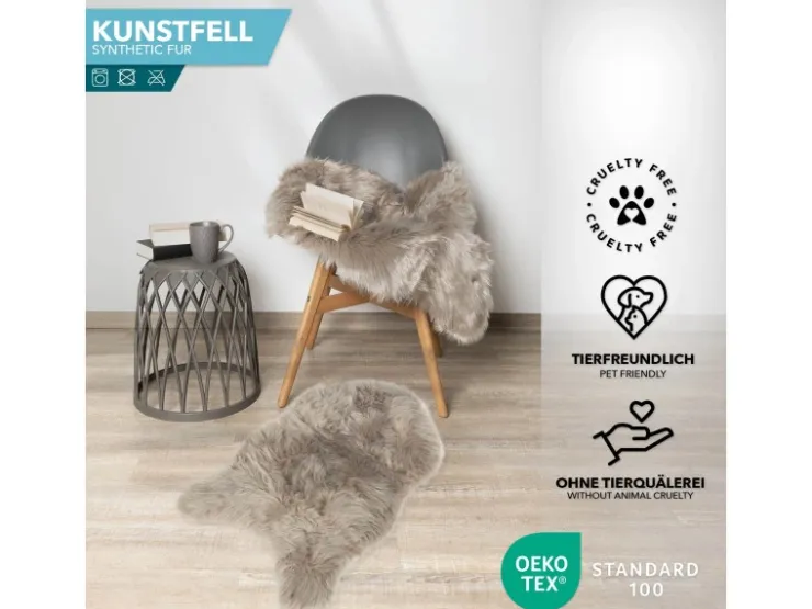 Karat Kunstfell Nelly Flauschiges Dekofell Individuell Einsetzbar Dark