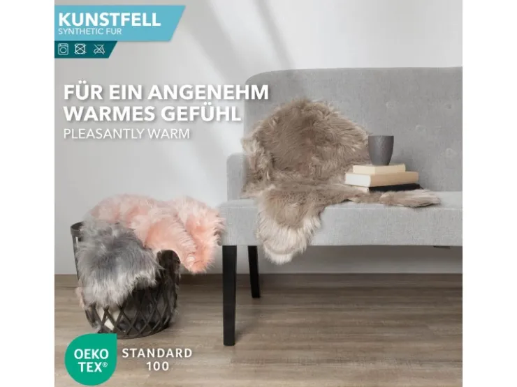 Karat Kunstfell Nelly Flauschiges Dekofell Individuell Einsetzbar Dark