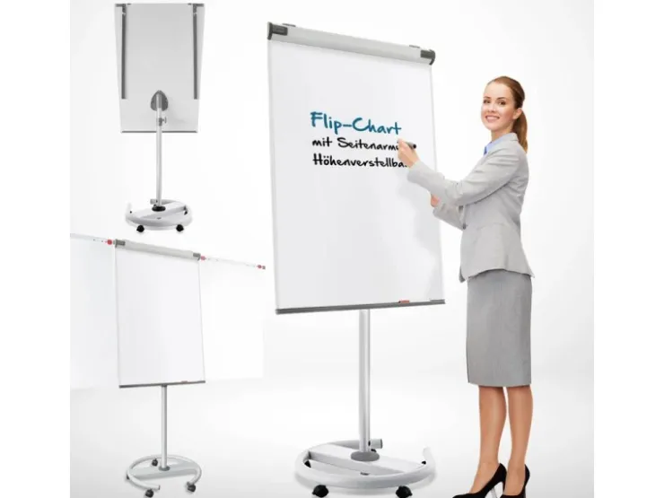 Karat Mobiles Flipchart Shark Premium mit Rollenfuß und 2 Papierhaltern 73 x 104 cm* Stifte