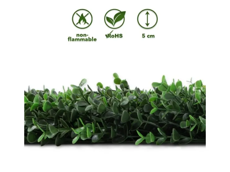 Karat Pflanzenwand Buxus Kunstpflanze zur Dekoration 50 x 50 cm