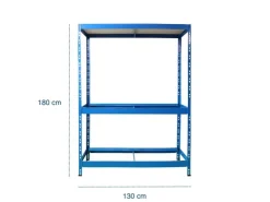 Karat Reifenregal - Belastbares Kellerregal - 180 x 130 x 50 cm - Blau