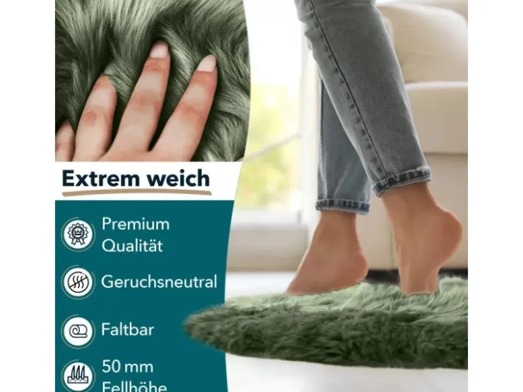 Karat Schaffell Audrey Natürliches Premium Lammfell Individuell Einsetzbar Thyme