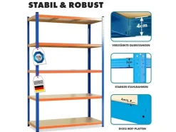 Karat Schwerlastregal Blau-Orange Traglast bis 875 kg 220 x 90 x 60 cm