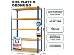 Karat Schwerlastregal Blau-Orange Traglast bis 875 kg 180 x 120 x 45 cm