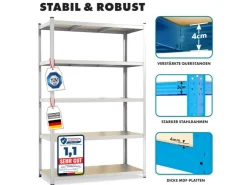 Karat Schwerlastregal Lakota 2er Set Traglast bis 875 kg 150 x 75 x 30 cm