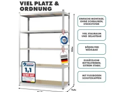 Karat Schwerlastregal Lakota 2er Set Traglast bis 875 kg 150 x 75 x 30 cm