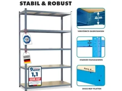 Karat Schwerlastregal Lakota 2er Set Traglast bis 875 kg 200 x 120 x 60 cm
