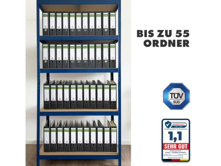 Karat Schwerlastregal Lakota 2er Set Traglast bis 875 kg 150 x 75 x 30 cm* Metallregale|Kellerregale