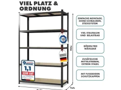 Karat Schwerlastregal Lakota 2er Set Traglast bis 875 kg 150 x 75 x 30 cm