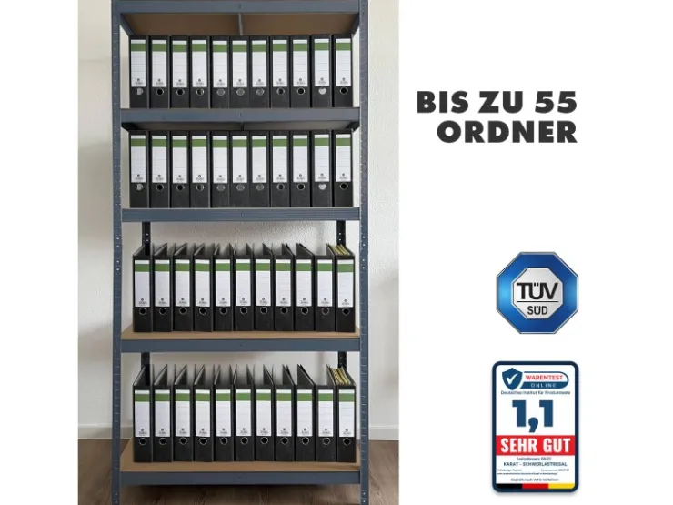 Karat Schwerlastregal Lakota 2er Set Traglast bis 875 kg 200 x 100 x 50 cm