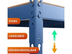 Karat Schwerlastregal Rhino bis 1050 kg Pulverbeschichtet 180 x 90 x 45 cm
