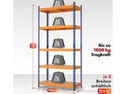 Karat Schwerlastregal Rhino bis 1050 kg Pulverbeschichtet 180 x 90 x 60 cm