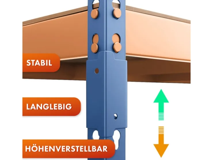 Karat Schwerlastregal Rhino bis 1050 kg Pulverbeschichtet 180 x 90 x 60 cm