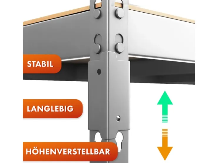 Karat Schwerlastregal Rhino bis 1050 kg Pulverbeschichtet 180 x 90 x 45 cm* Metallregale