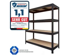 Karat Schwerlastregal Weitspannregal - Schwarz - Gesamtlast 1500 kg - 177 x 160 x 60 cm