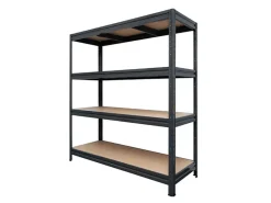 Karat Schwerlastregal Weitspannregal - Schwarz - Gesamtlast 1200 kg - 177 x 200 x 60 cm