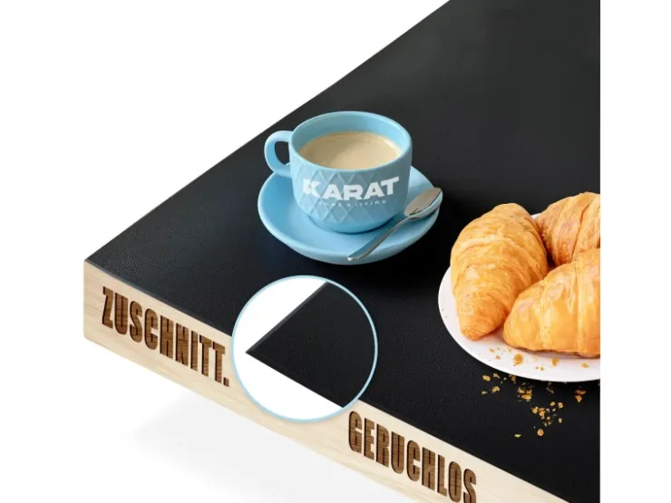 Karat Tischfolie Empire mit Abgeschrägter Kante Schwarz 80 x 55 cm