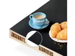 Karat Tischfolie Empire mit Abgeschrägter Kante Schwarz 90 x 190 cm