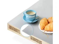 Karat Tischfolie Empire mit Abgeschrägter Kante Hellgrau 100 x 60 cm* Tischdecken