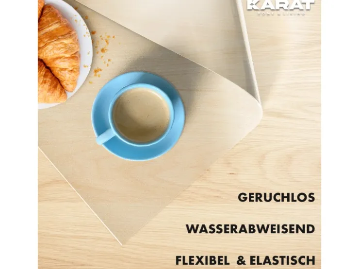 Karat Tischfolie Empire mit Abgeschrägter Kante Transparent 85 x 160 cm* Tischdecken
