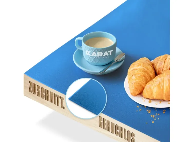 Karat Tischfolie Empire mit Abgeschrägter Kante Blau 80 x 105 cm