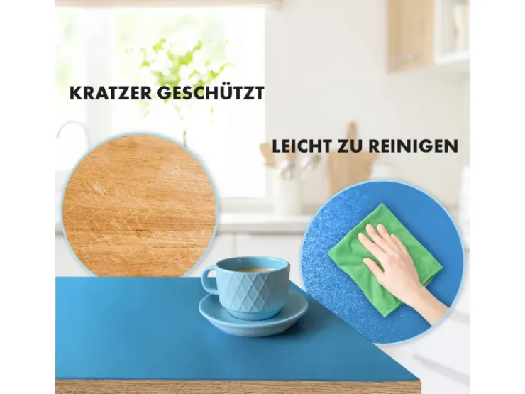 Karat Tischfolie Empire mit Abgeschrägter Kante Blau 80 x 105 cm