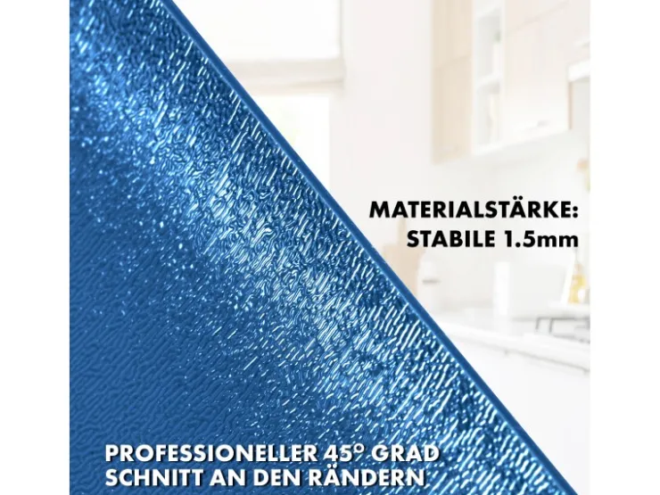Karat Tischfolie Empire mit Abgeschrägter Kante Blau 80 x 105 cm